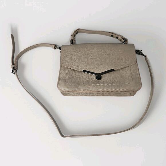 BOTKIER Leather Crossbody Valentina Flap Bag Color Wheat NWOT - Picture 2 of 16